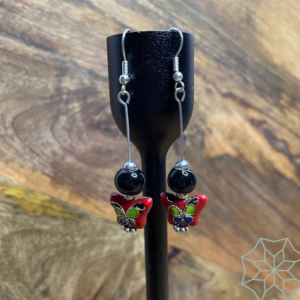 Boucles d&rsquo;oreilles papillon cloisonné
