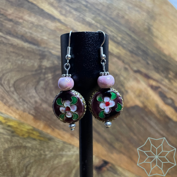 Boucles d'oreilles prune