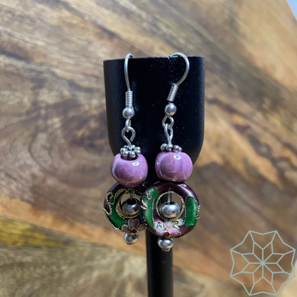 Boucles d'oreilles donut cloisonné