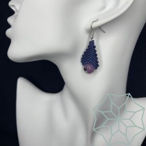 Boucles d&rsquo;oreilles en micro-macramé