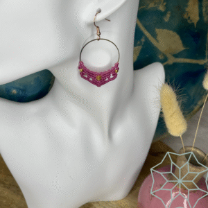 Boucles d’oreilles micro-macramé