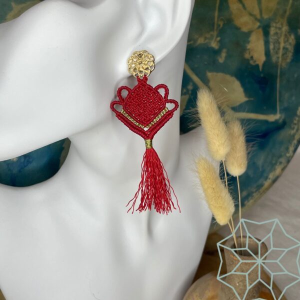 Boucles d'oreilles micro-macramé